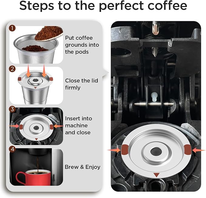 Reusable k Cup Coffee Filters, Universal stainless steel Refillable k Cups - Image 4