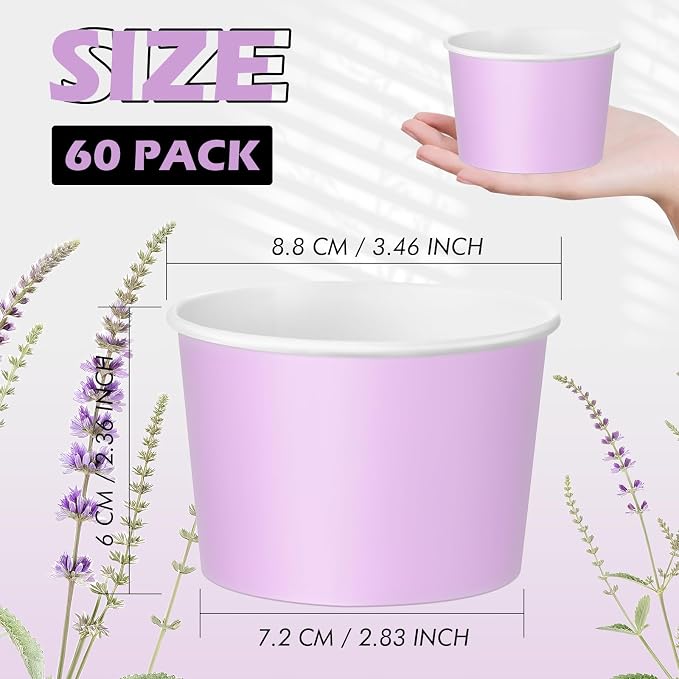 Jingmore Paper Ice Cream Cups 9oz Colored Disposable Dessert Bowls - Image 6