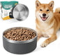 IKITCHEN Dog Bowl for Food and Water, 40 Oz Stainless Steel Pet Feeding Bowl, Durable Non-Skid Insulated Heavy Duty with Rubber Bottom for Medium Large Sized Dogs (40 Ounces/5 Cup, Grey)