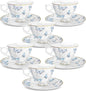 fanquare 6oz British Blue Butterflies Porcelain Tea Cup and Saucer Set of 6 | by fanquare