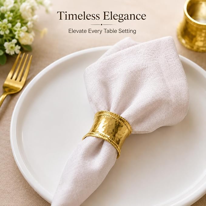 Metal Napkin Rings Set of 12 Iron Napkin Ring Holders - Image 8