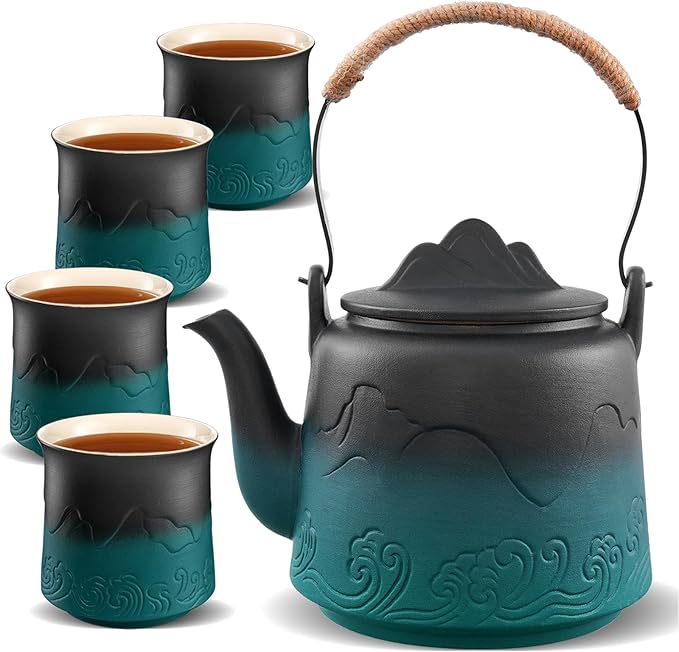 ZENS Ceramic Teapot with Infuser, 33.8oz Japanese Loose Leaf Tea Teapot | by ZENSLIFESTYLE