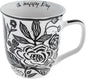 Karma Gifts 16 oz Black and White Boho Mug Floral by KarmaGifts