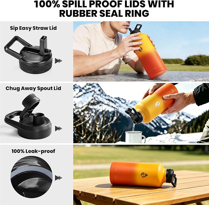 RAYMYLO Insulated Water Bottle 87 oz, Triple Wall Vacuum Stainless Steel | - Image 3