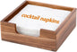 Acacia Cocktail Napkin Holder for Table, Wooden Napkin Holder, Flat Square by Phininia