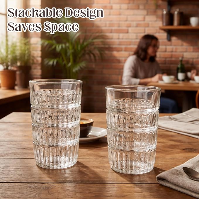 12 Pack 4.7 oz Drinking Glasses Stackable Iced Latte Coffee Cup, Beer Cocktail - Image 7
