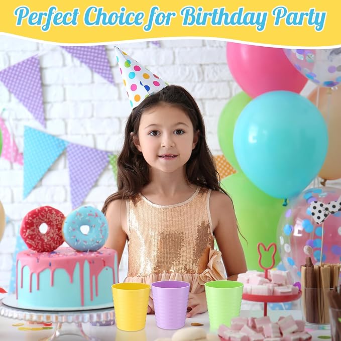 Eccliy 36 Pcs Kids Cups Bulk, 8 oz Plastic Toddler Drinking Cups Unbreakable - Image 4