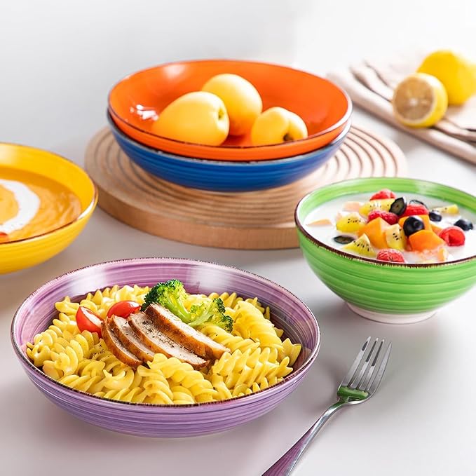 vancasso Bonita Dinnerware Sets, 24 Pieces Multicolor Stoneware Dinner Set | - Image 6