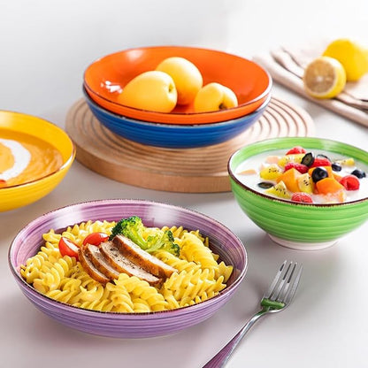 vancasso Bonita Dinnerware Sets, 24 Pieces Multicolor Stoneware Dinner Set | - Image 6