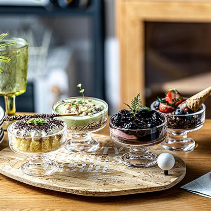 7oz Glass Ice Cream Bowls- Versatile Dessert Bowls & Cups for Mixed Drinks, Desserts, Nuts, Fruit, Pudding & Snacks- Perfect for Parties, Gatherings (8)