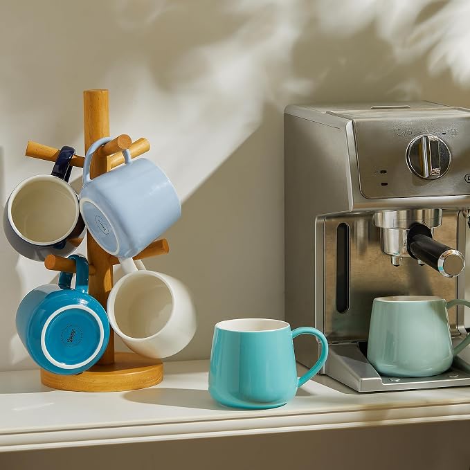 Sweese Porcelain Coffee Mugs Set of 6, 12 Ounce Coffee Cups - Image 7