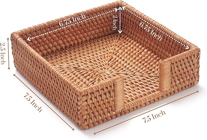 Rattan Napkin Holder Square, Napkin Holders - Image 6