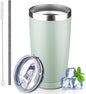 20 oz Tumbler with Lids and Straws, Stainless Steel Insulated Coffee Tumbler by GUDEMAO