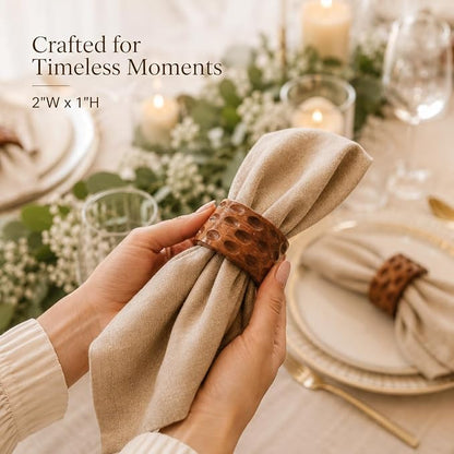Handcrafted Wooden Napkin Rings Set of 12, Hardwood Dinner Napkin Holders - Image 4