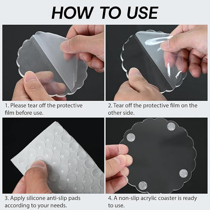 12 Pcs Scalloped Acrylic Coasters - Image 4
