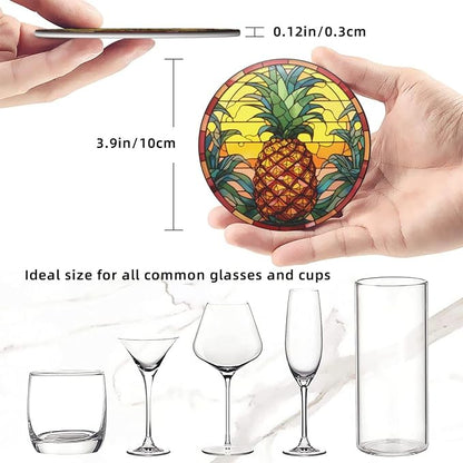 Pineapple Coasters for Drinks, Pineapple Decor Bar Drink Coasters for Coffee - Image 5