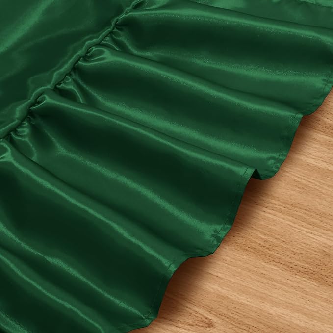 2 Pack Dark Green Satin Table Runner 12 x 108 Inch | Ruffle Design, Luxurious - Image 5