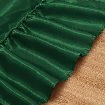 2 Pack Dark Green Satin Table Runner 12 x 108 Inch | Ruffle Design, Luxurious - Image 5