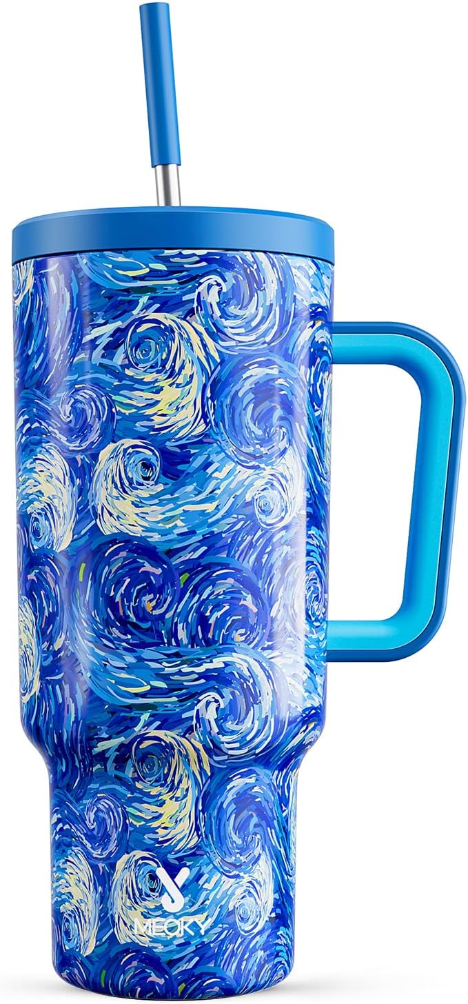 Meoky Tumbler with Handle and Straw by MEOKY