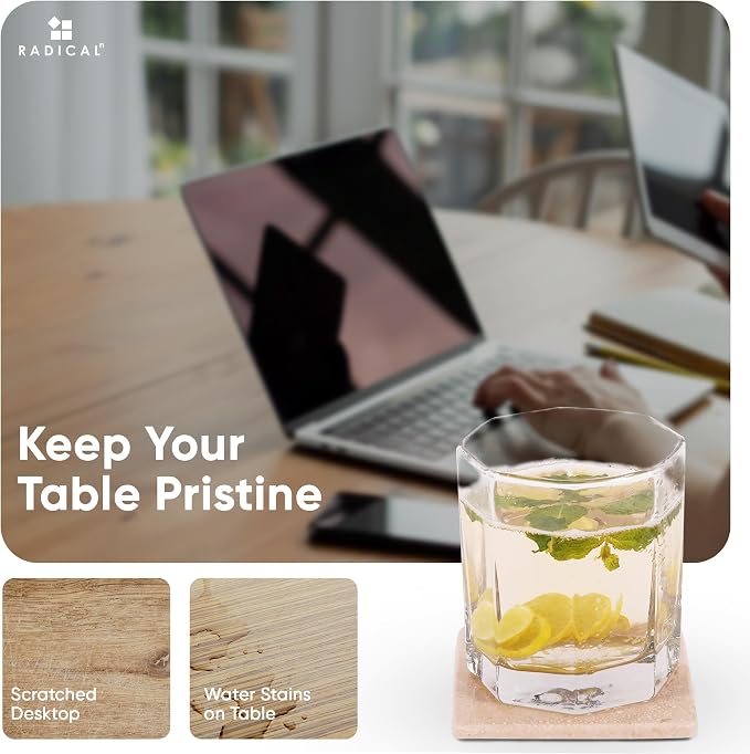 Radicaln Square Marble Coasters Set of 6 - Image 4