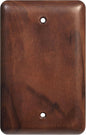 Gloss Finish Blank Wall Plate Solid Wood 1-Gang Cover Plate in Premium North American Walnut