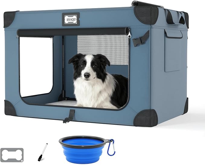36 Inch Portable Travel Dog Crate Blue by Unknown