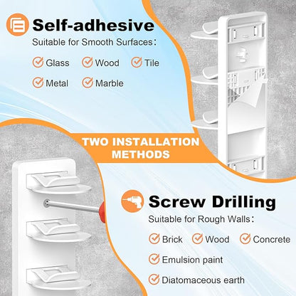2 Pack Hat Organizer for Baseball Caps, Hat Rack for Wall Hold Up 16 Hats, Strong Adhesive & Screw-in Cap Holder hat hangers for Closet Door & Bedroom (White-2Pcak)