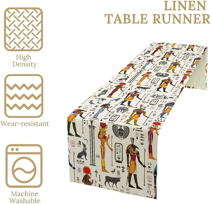 Ancient Egypt Table Runner Vintage Egyptian Culture Egyptian Hieroglyph and - Image 4