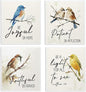 Bird Scripture Swedish Dishcloths for Kitchen, Swedish Dish Cleaning Cloths for Spring，Papaya Reusable Paper Towels, 4 Pack Dish Towels for Kitchen, Reusable Paper Dishcloths Washable