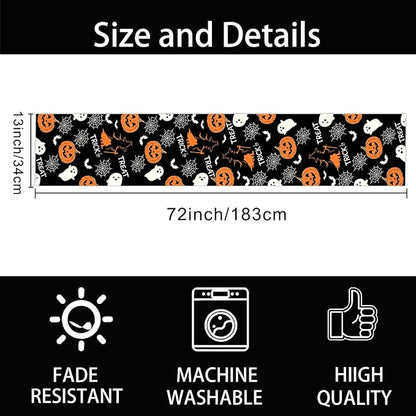 Halloween Table Runner Decorations Trick or Treat Kitchen Decor 13x72inch | - Image 6