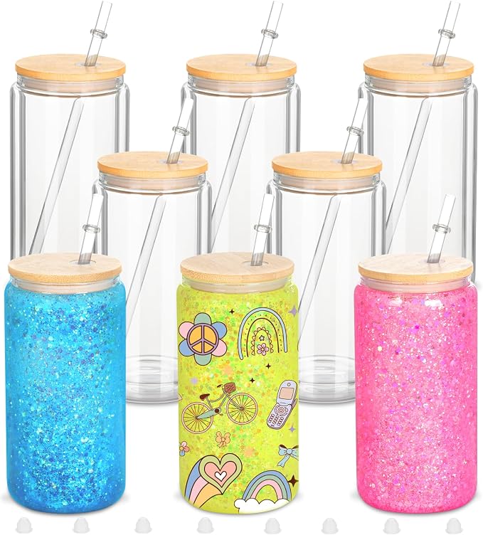 8 Pack 16 Oz Sublimation Snow Globe Tumbler, Snow Globe Cups by Micellwuu
