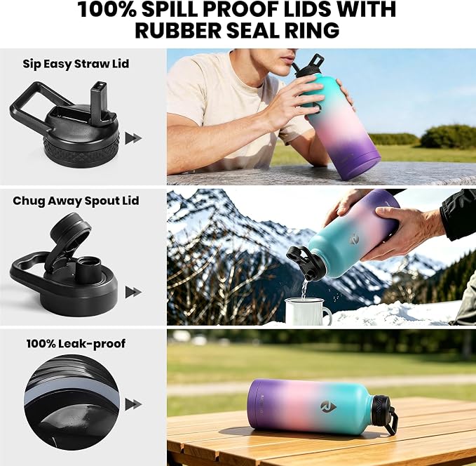 RAYMYLO Insulated Water Bottle 87 oz, Triple Wall Vacuum Stainless Steel | - Image 3