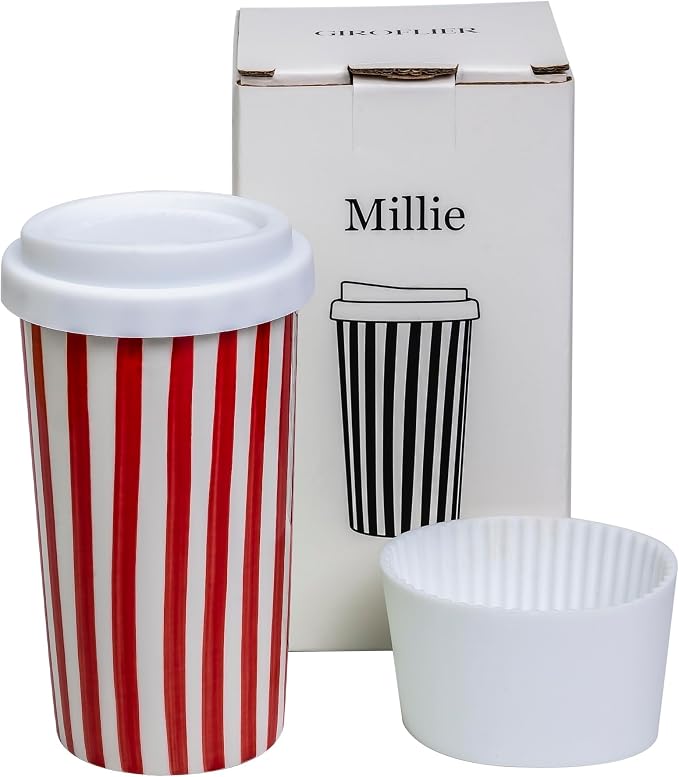 Ceramic Travel Mug with Lid – Stylish Coffee Cup by Giroflier