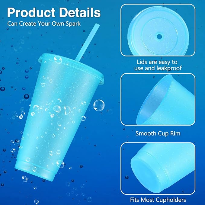 Amyhill 12 Pcs Reusable Glitter Cups - Image 3