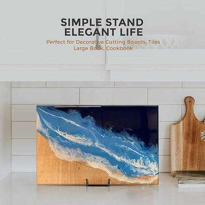 TR-LIFE Plate Stands/Holder for Display, 8 Inch, Large, Metal Frame for Picture, Decorative Platter, Book, Photo Easel (2 Pack)