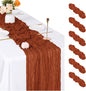 6 Pack Terracotta Cheesecloth Table Runner, 17 x 108 inch, Semi Sheer Boho by ACSUIT