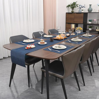 Myir JUN Dark Blue Table Runner Home Decor Dining Table Runners | Vinyl Table - Image 4