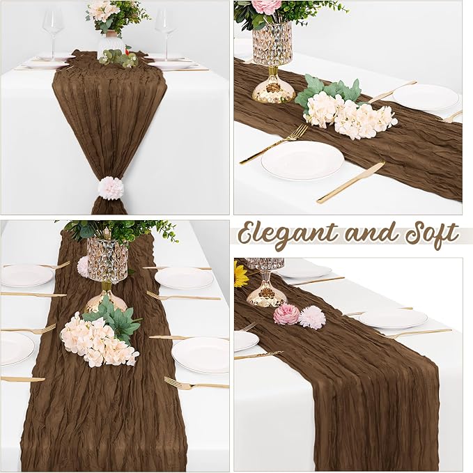 16 Pack Brown Cheesecloth Table Runners 20x120 Inch Gauze Table Runner Cheese - Image 4