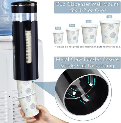 Cup Dispenser, Wall Mount Water Cooler Cup Dispenser | fits 4-7 oz Disposable - Image 3