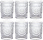 MDLUU 6-Pack Embossed Drinking Glasses, Romantic Glassware, Vintage Glass Tumblers for Juice, Beverages, Cocktail, Capacity 9oz/265ml