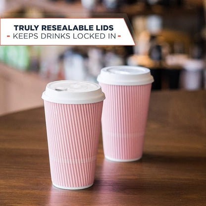 Disposable Coffee Cups With Lids - 16 oz To Go Coffee Cup. Large Travel Cups - Image 3