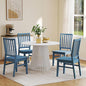 Blue Wooden Dining Chairs Set of 4, Farmhouse Dining Room & Kitchen Chair with High Back, Spindle Windsor Armless Side Chair for Living Room Dining Room Kitchen Restaurant Balcony