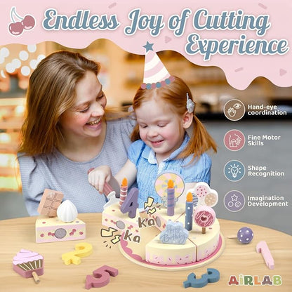 Wooden Birthday Party Cake Play Food Sets - Image 6