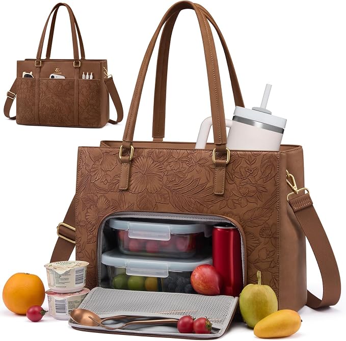 LOVEVOOK Lunch Bag for Women, Work Laptop Tote Bag by LOVEVOOK