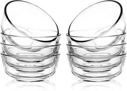 Sweejar Small Glass Bowls Set, 8 oz Prep Bowls for Cooking, 4 inch Bowls for Kitchen, Dessert Bowls for Ice Cream, Serving Bowls for Dipping, 10 pack