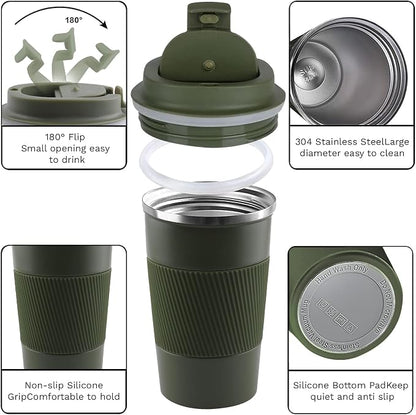 Insulated Travel Coffee Mug, Stainless Steel Coffee Cup - Image 3