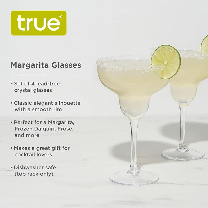 True Margarita Glass, Crystal Stemmed Cocktail Glasses, Dishwasher Safe - Image 2