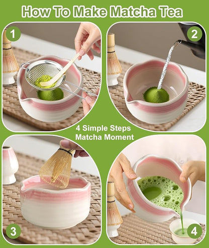 JBER Matcha Whisk Set, Handmade Whisk 100 Prongs, Sifter - Image 5