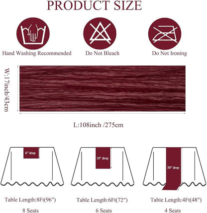 6Pack Burgundy Cheesecloth Table Runner, 17 x 108 inch Sheer Cheese Cloth - Image 3