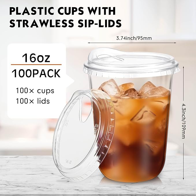 Baderke Clear Plastic Cups - Image 3